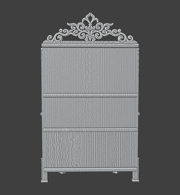 Antique Gothic Cabinet 3D print model_10