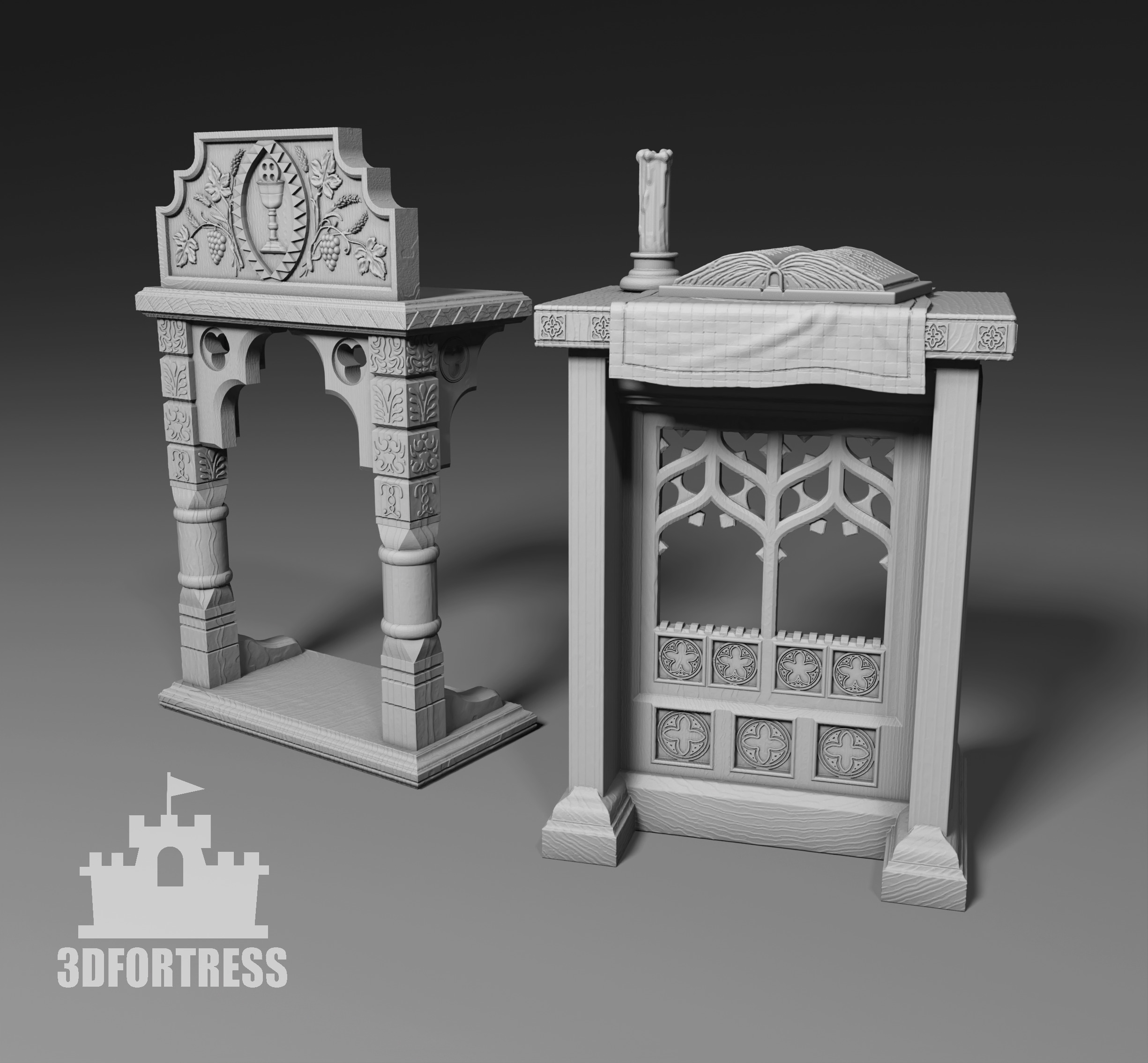 2 credence tables 3D print model_1