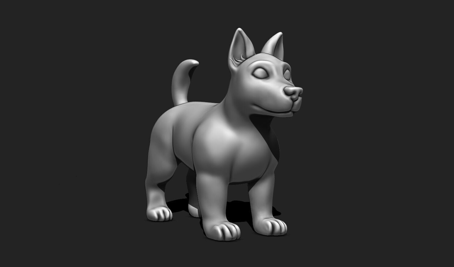 Sculpted Dog STL File for 3D Printing - Detailed Ready to Print 3D print model_3