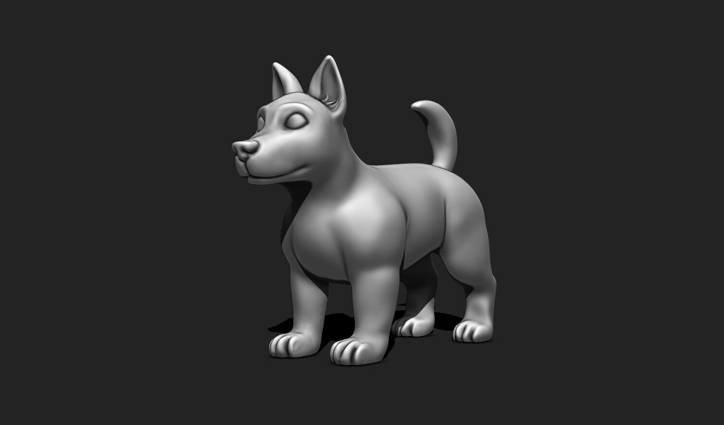 Sculpted Dog STL File for 3D Printing - Detailed Ready to Print 3D print model_9