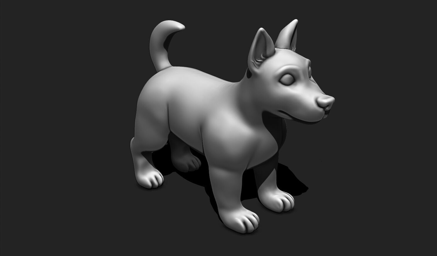 Sculpted Dog STL File for 3D Printing - Detailed Ready to Print 3D print model_13
