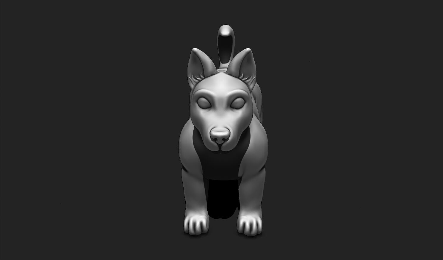 Sculpted Dog STL File for 3D Printing - Detailed Ready to Print 3D print model_10