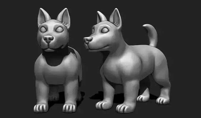 Sculpted Dog STL File for 3D Printing - Detailed Ready to Print 3D print model
