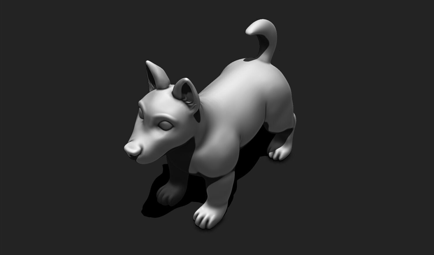Sculpted Dog STL File for 3D Printing - Detailed Ready to Print 3D print model_12