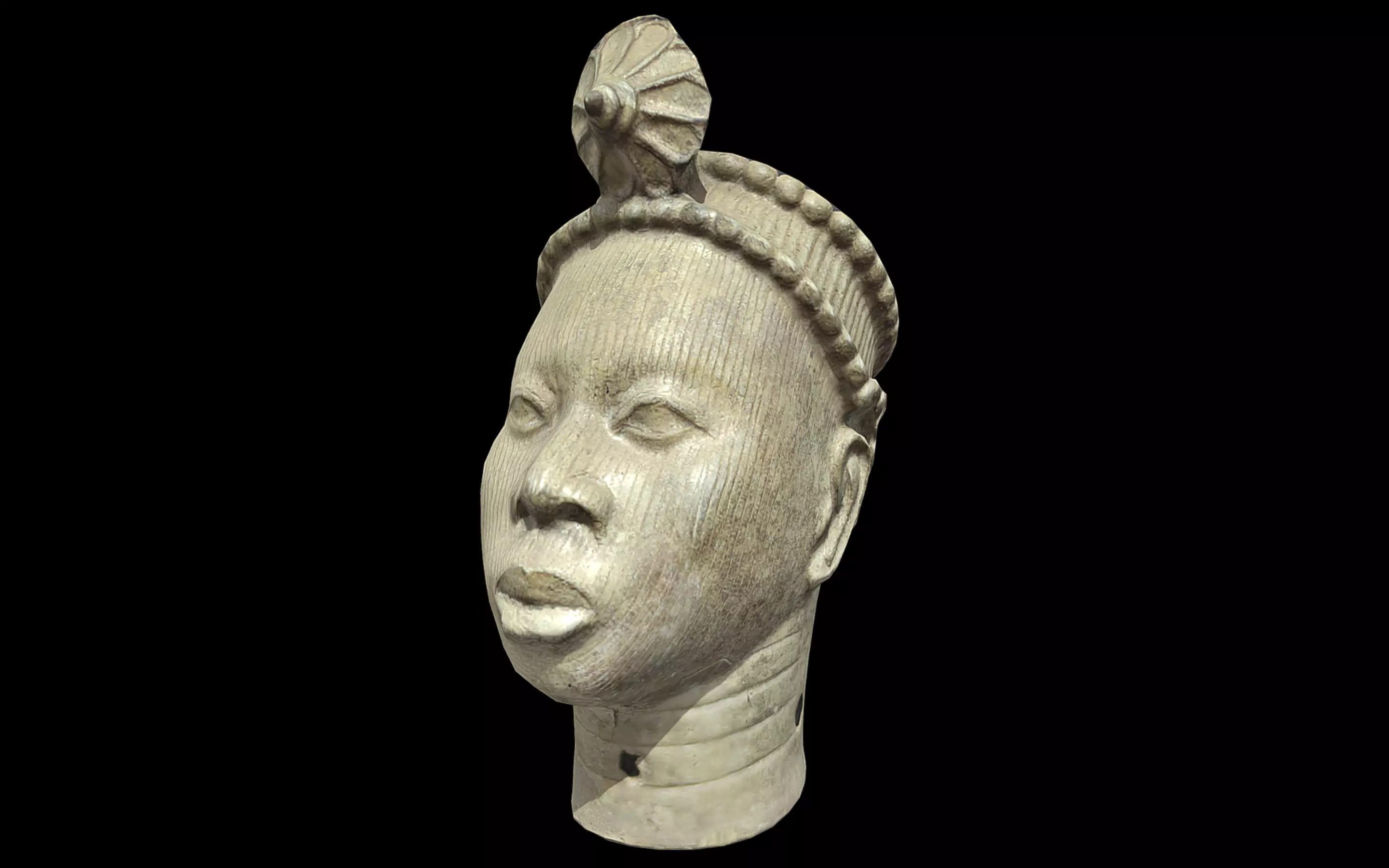 Crowned Head of an Oni Low-poly 3D model_0