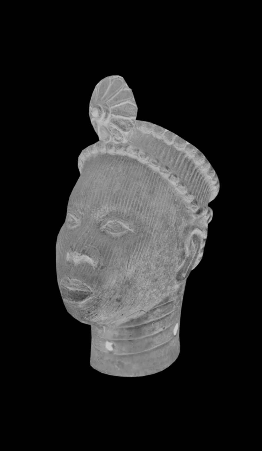 Crowned Head of an Oni Low-poly 3D model_9