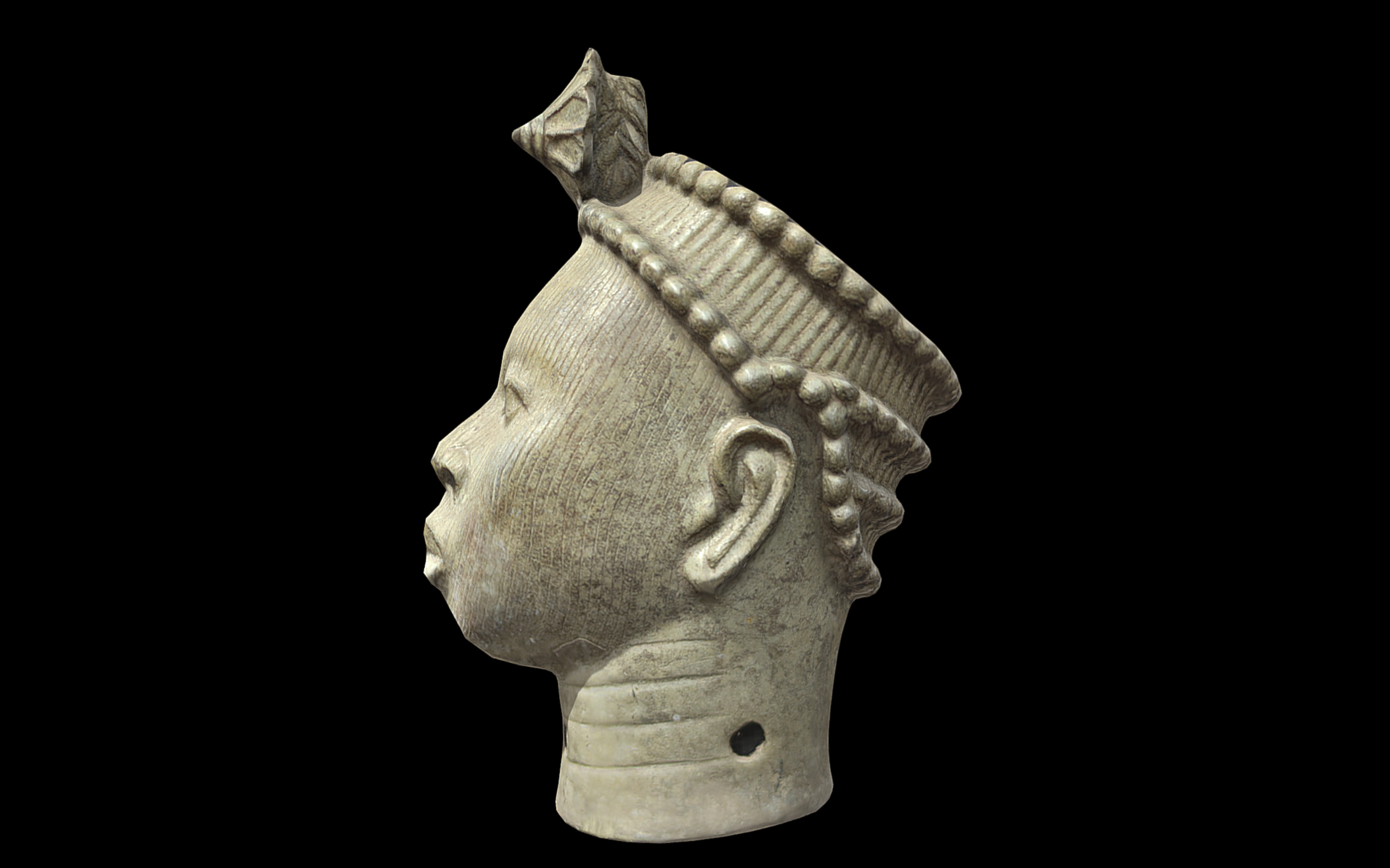 Crowned Head of an Oni Low-poly 3D model_3