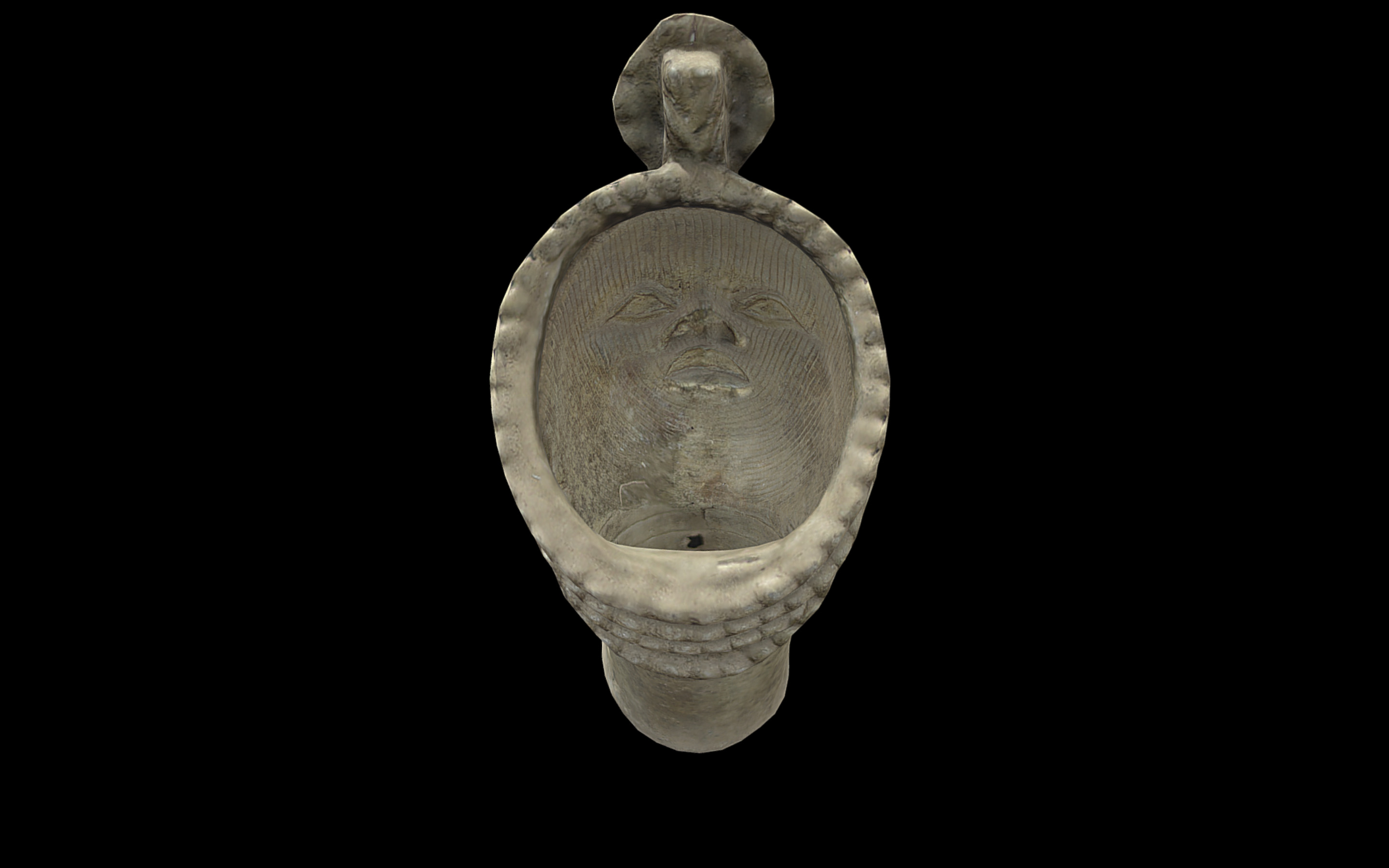 Crowned Head of an Oni Low-poly 3D model_7