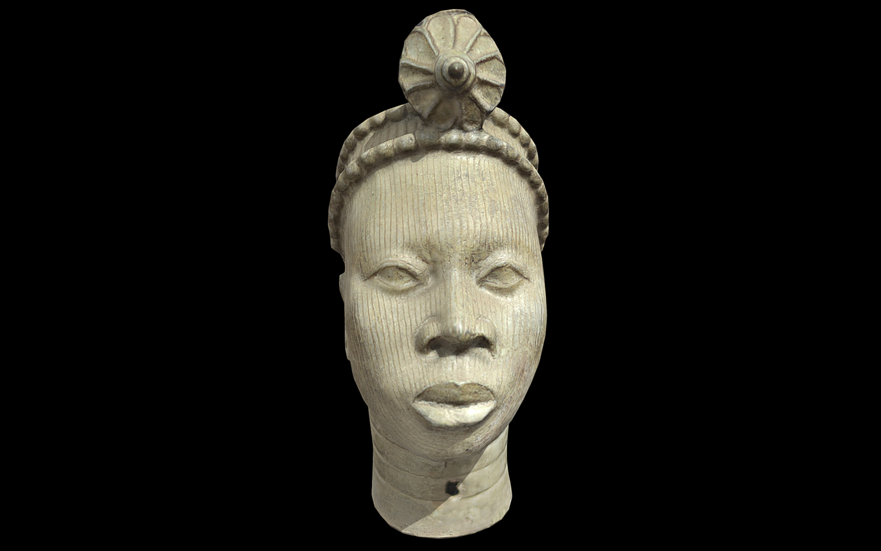 Crowned Head of an Oni Low-poly 3D model_2