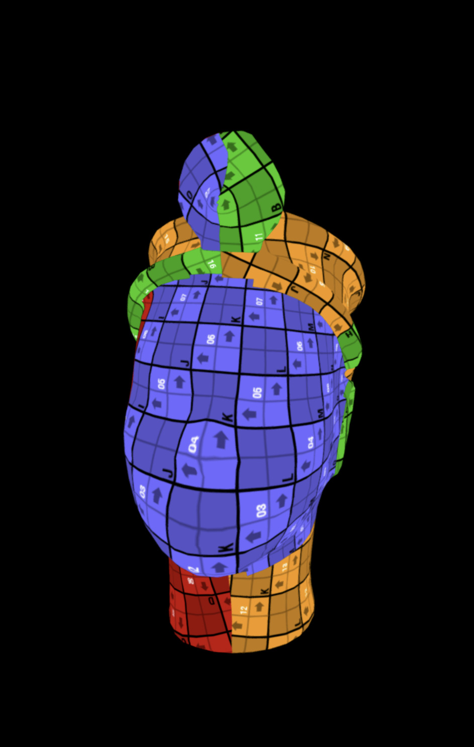 Crowned Head of an Oni Low-poly 3D model_13