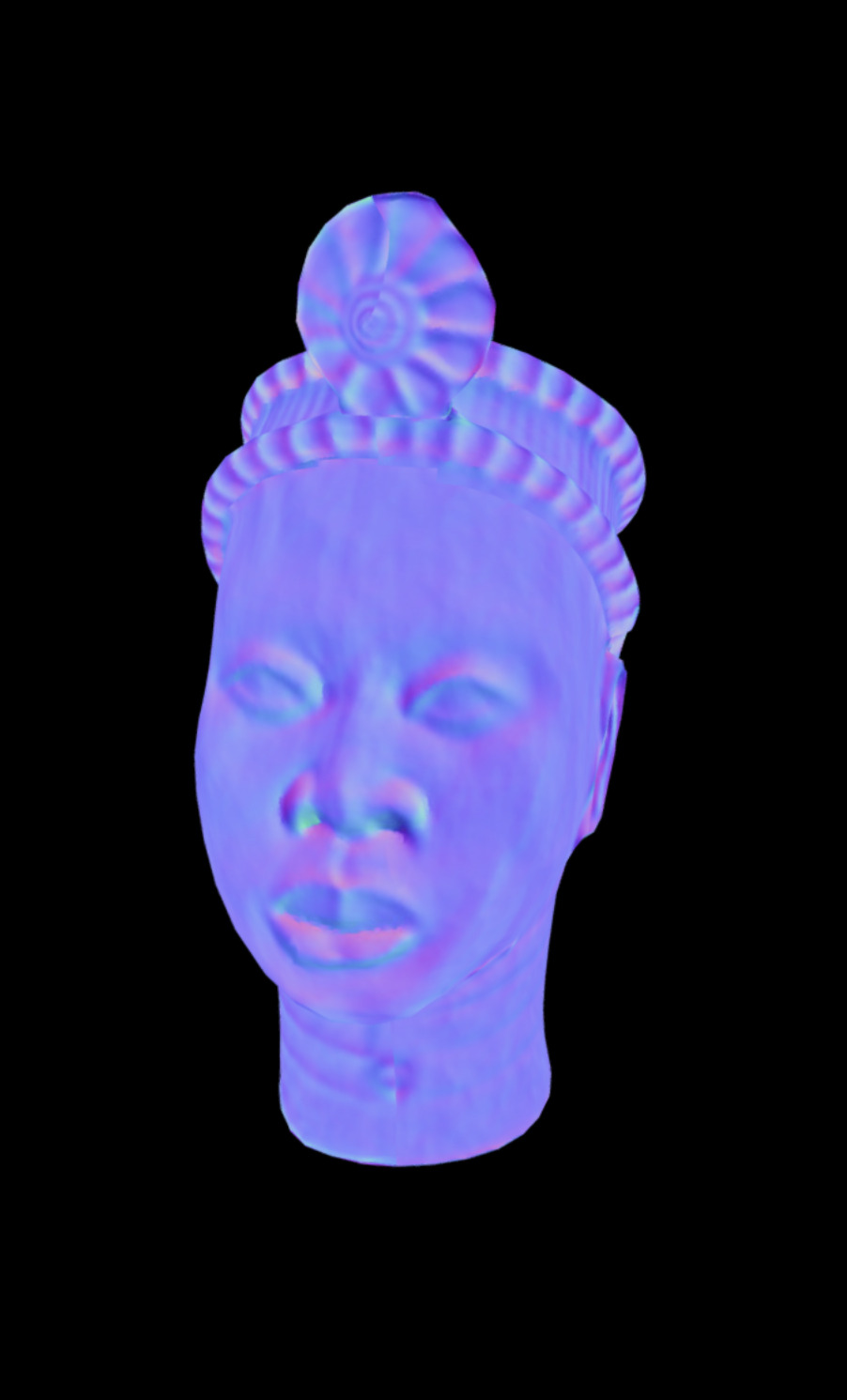 Crowned Head of an Oni Low-poly 3D model_10