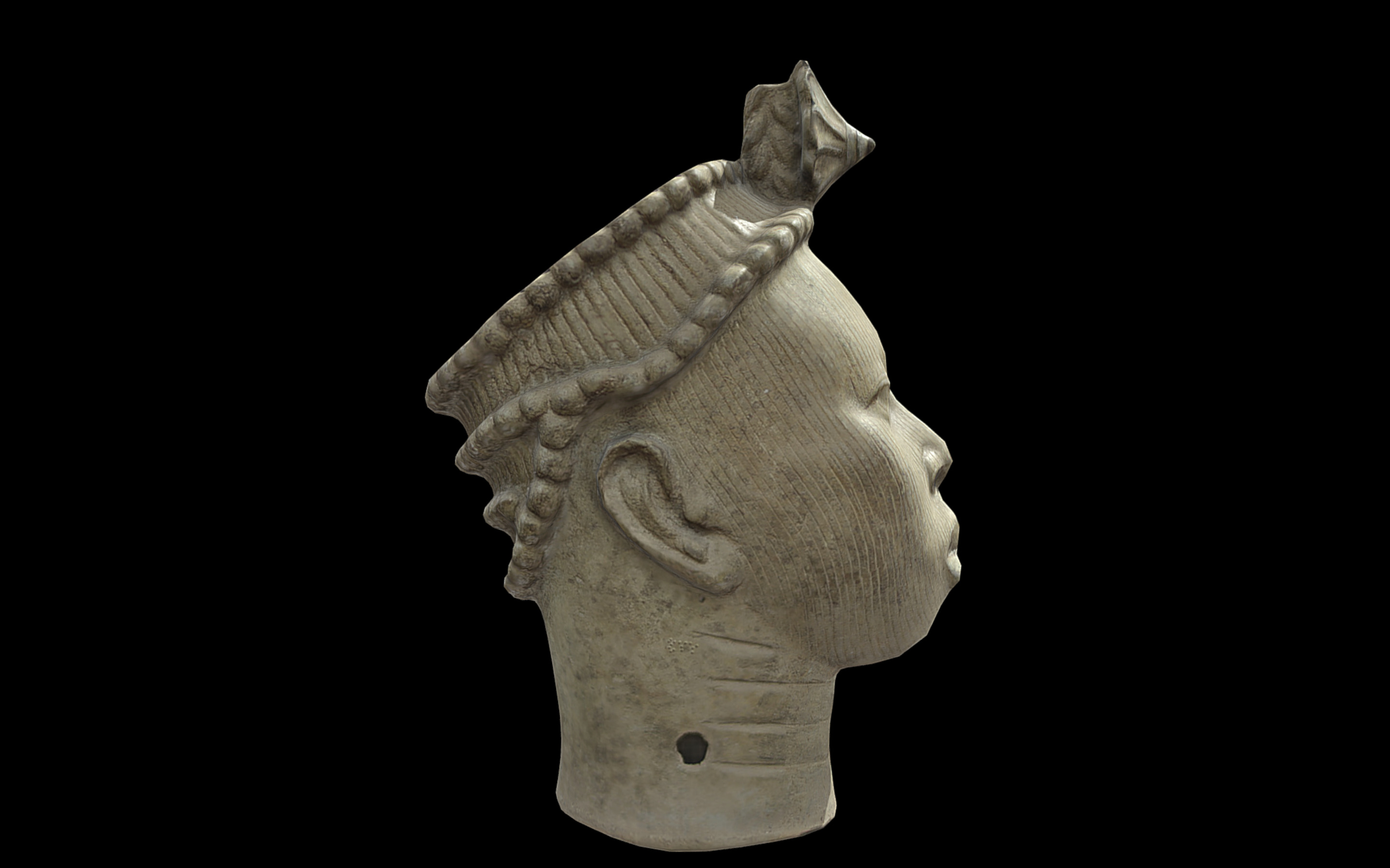Crowned Head of an Oni Low-poly 3D model_5