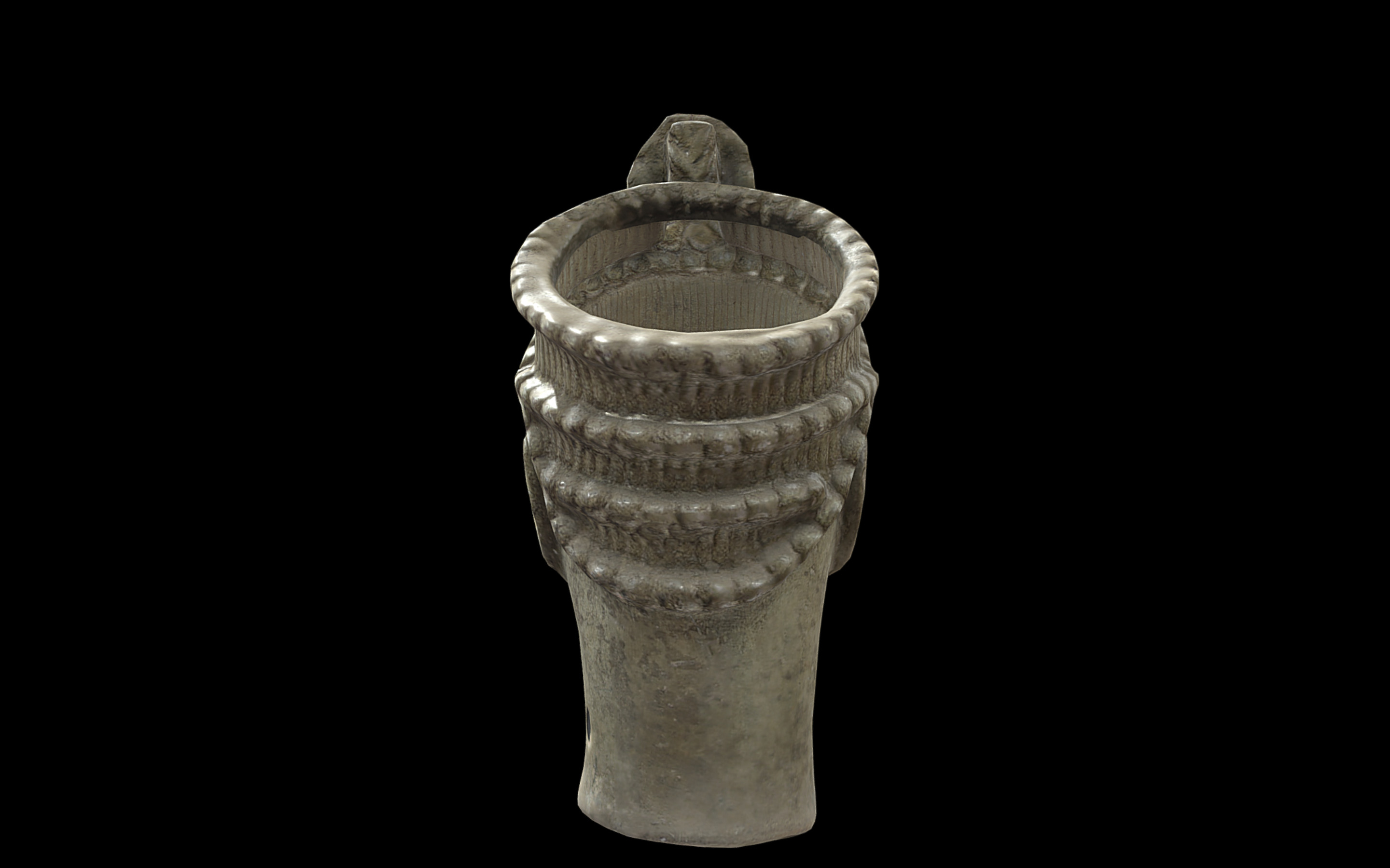 Crowned Head of an Oni Low-poly 3D model_4