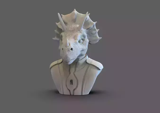 Dino Head Bust 3D print model