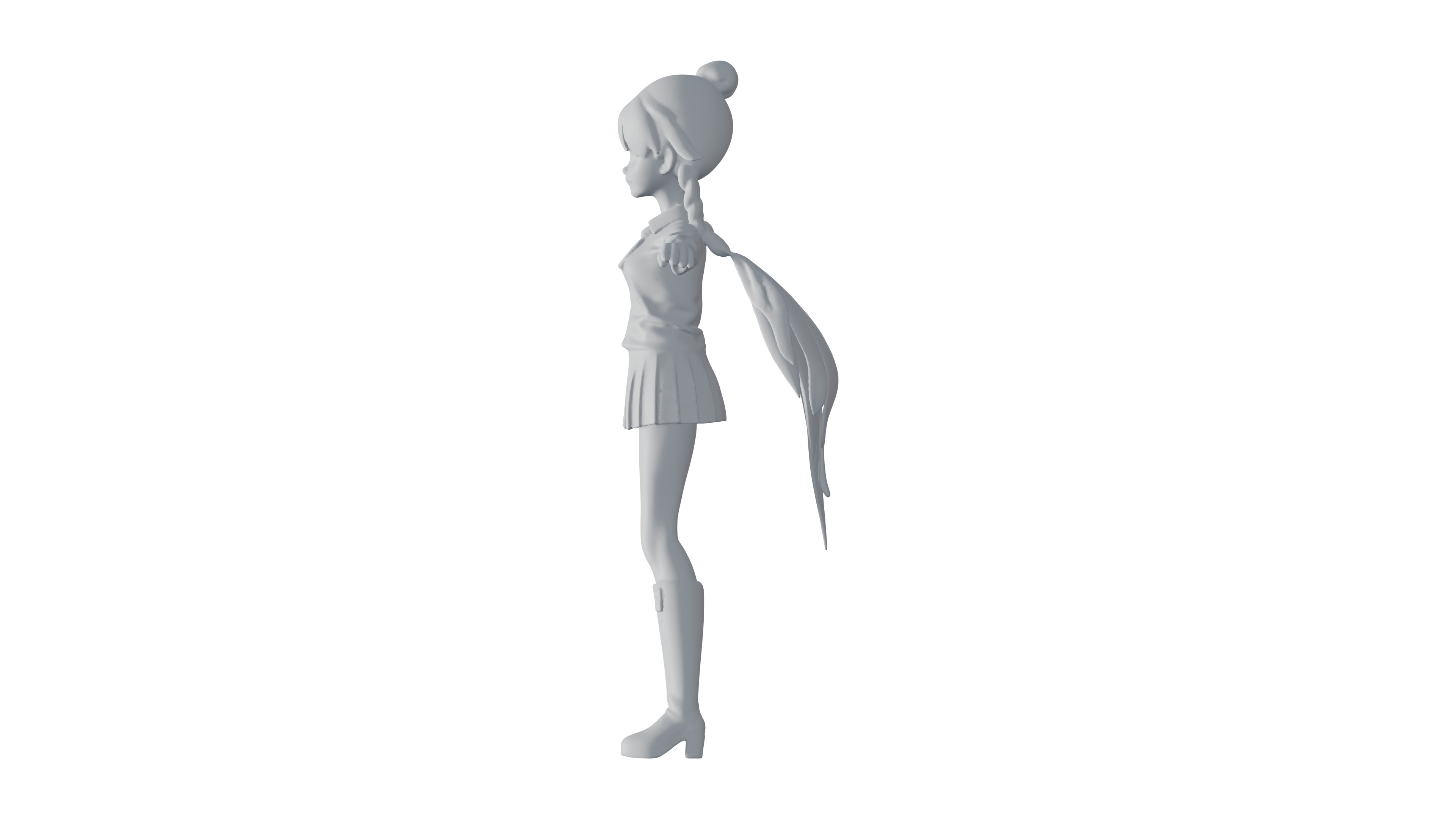 T-Pose 3D Female Character for Animation and Game Design 3D model_1