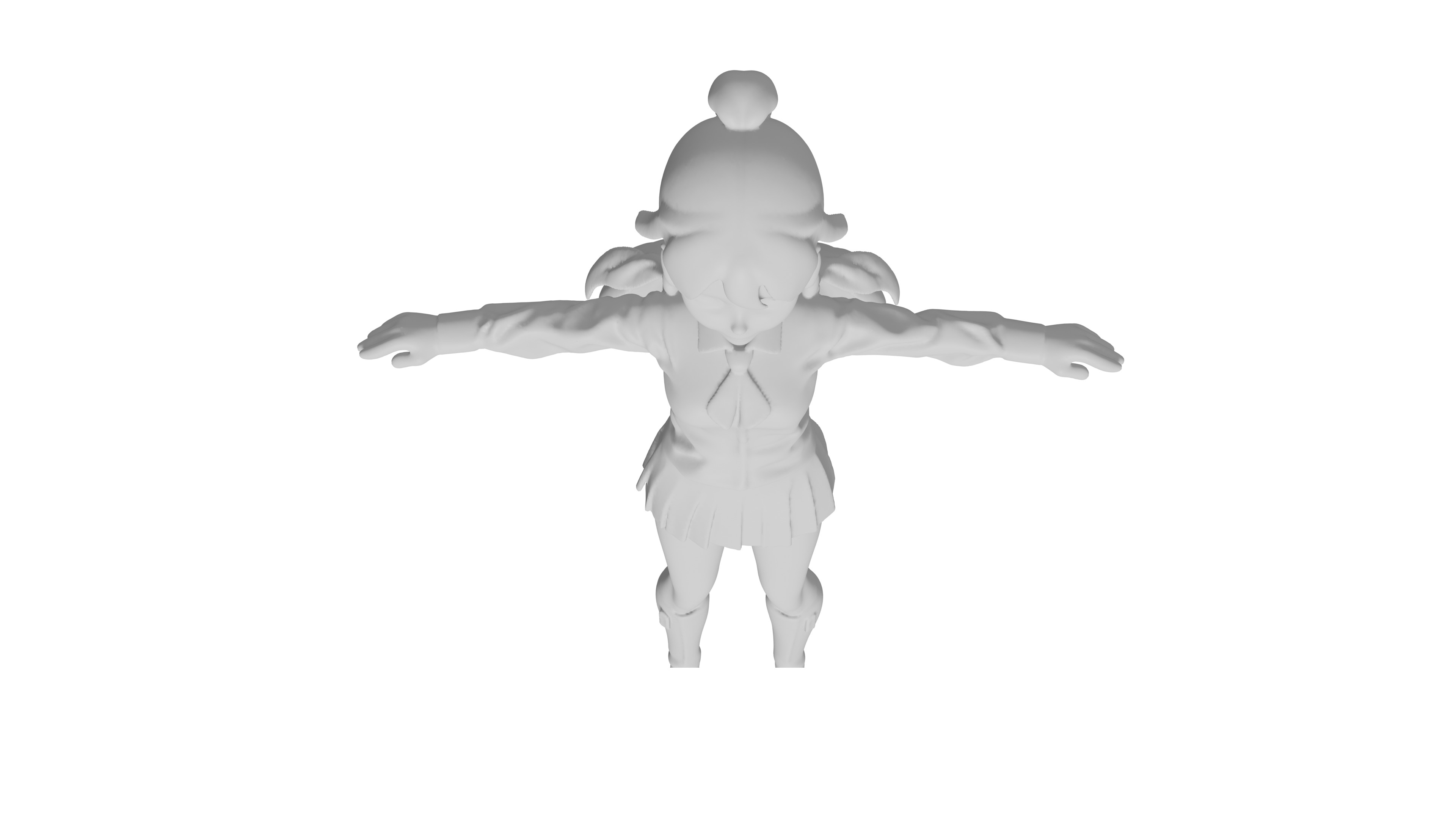 T-Pose 3D Female Character for Animation and Game Design 3D model_2