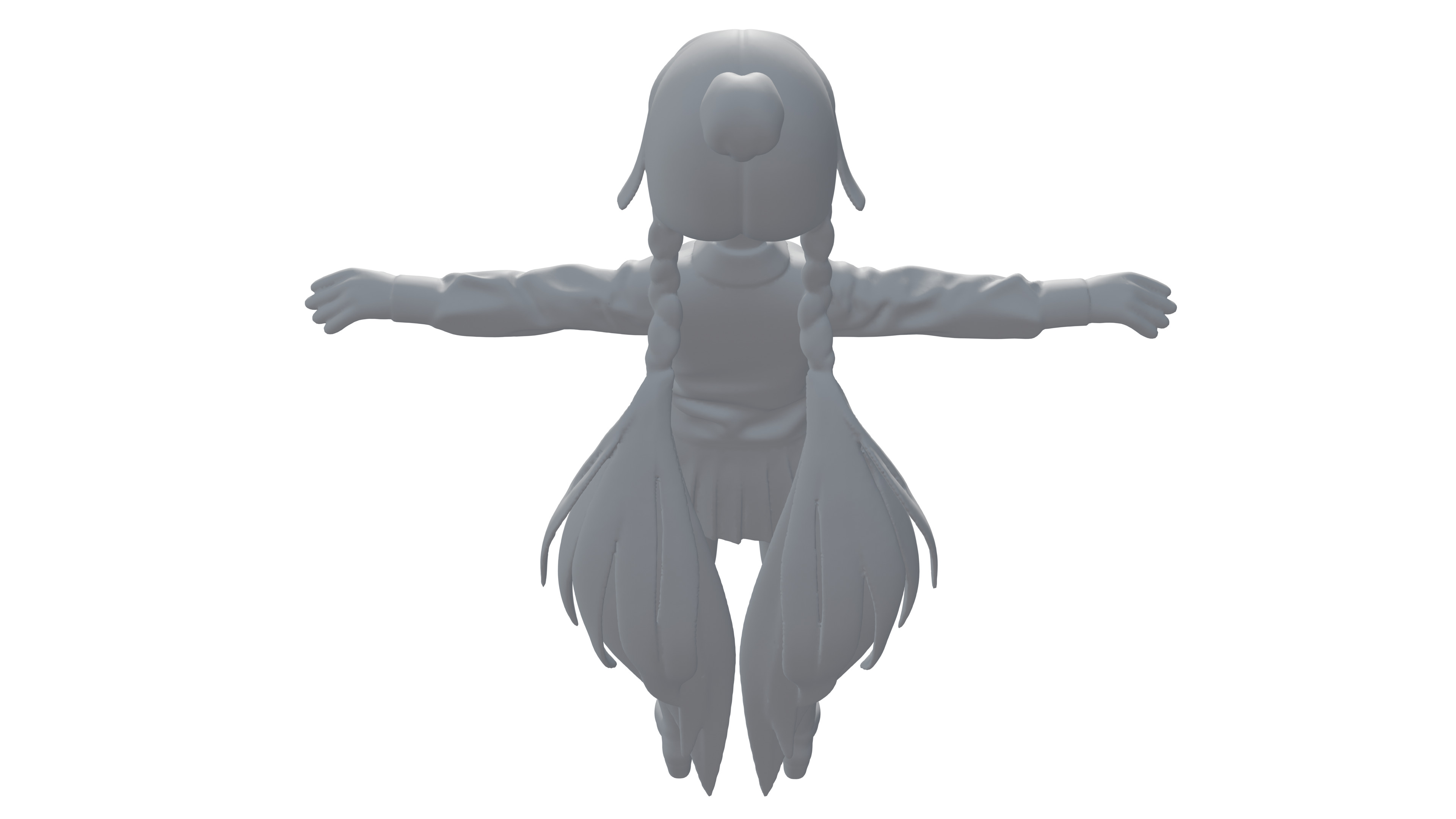 T-Pose 3D Female Character for Animation and Game Design 3D model_3