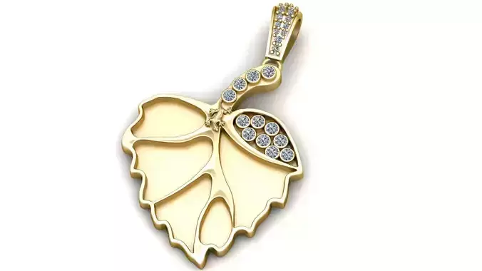 LEAF DIAMOND PENDANT 3D PRINTABLE MODEL