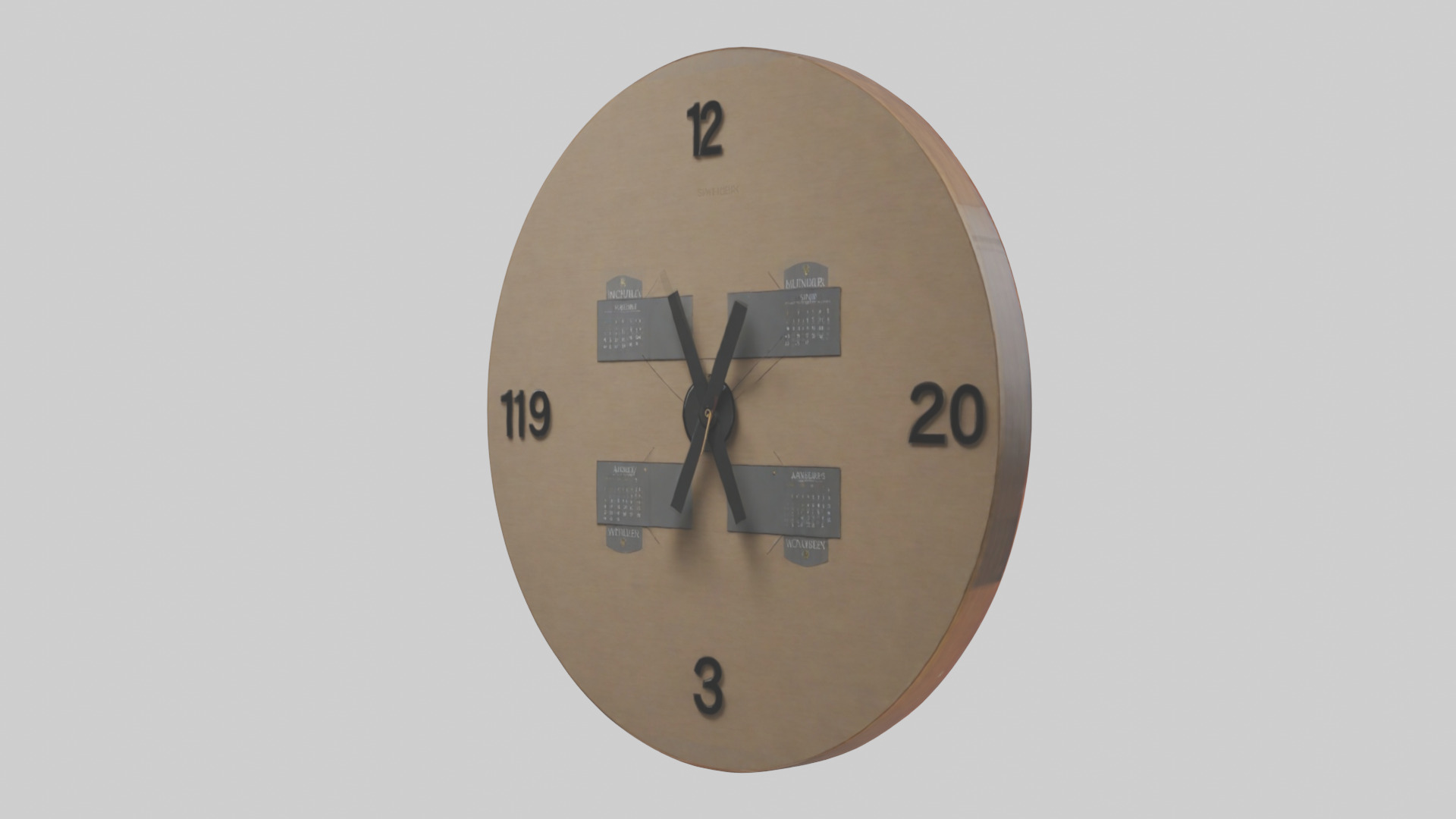 Clock with Calendar Feature model 3D model_7