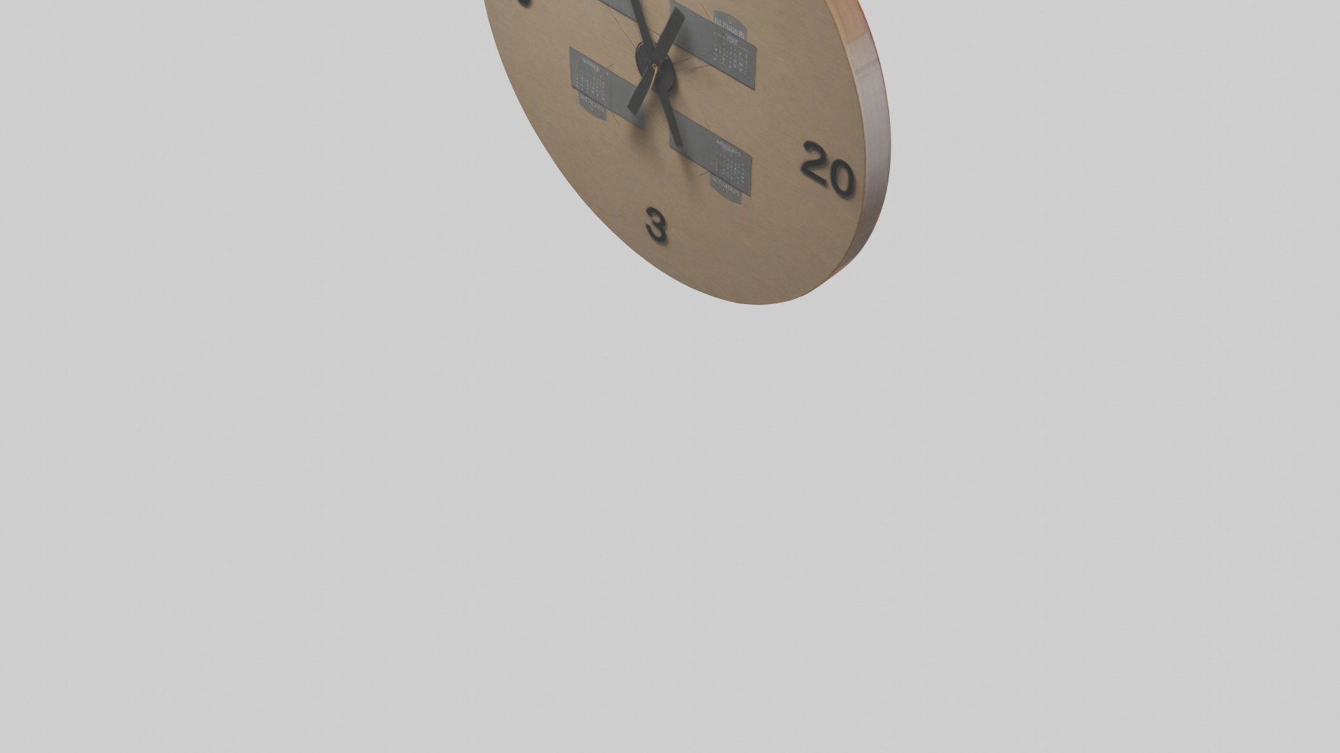 Clock with Calendar Feature model 3D model_1