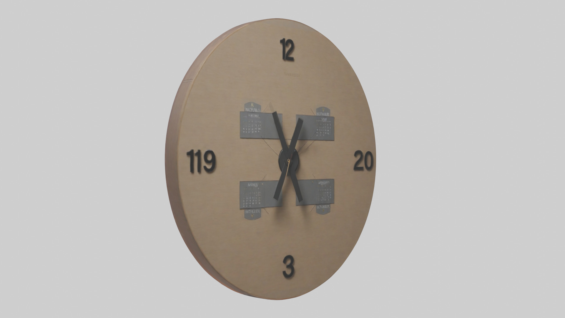 Clock with Calendar Feature model 3D model_5
