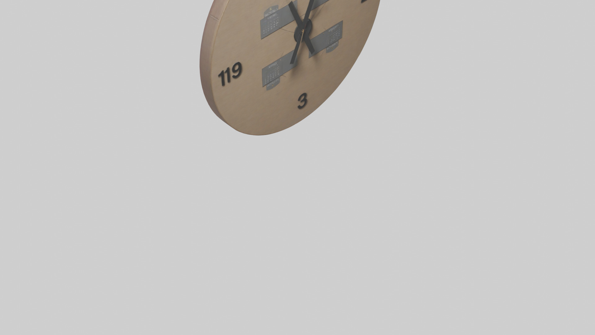 Clock with Calendar Feature model 3D model_2