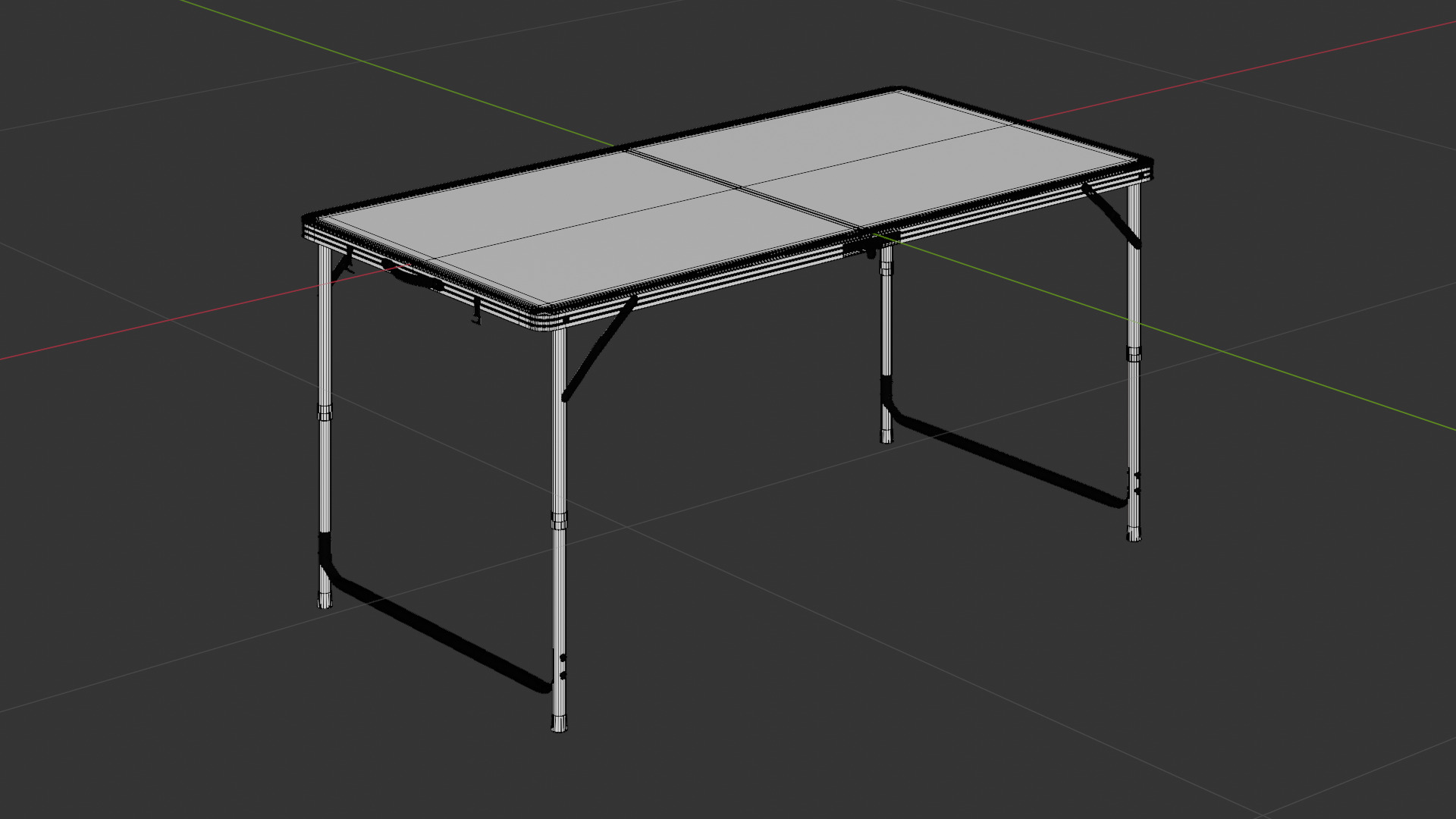 Folding table with chairs 3D model_8