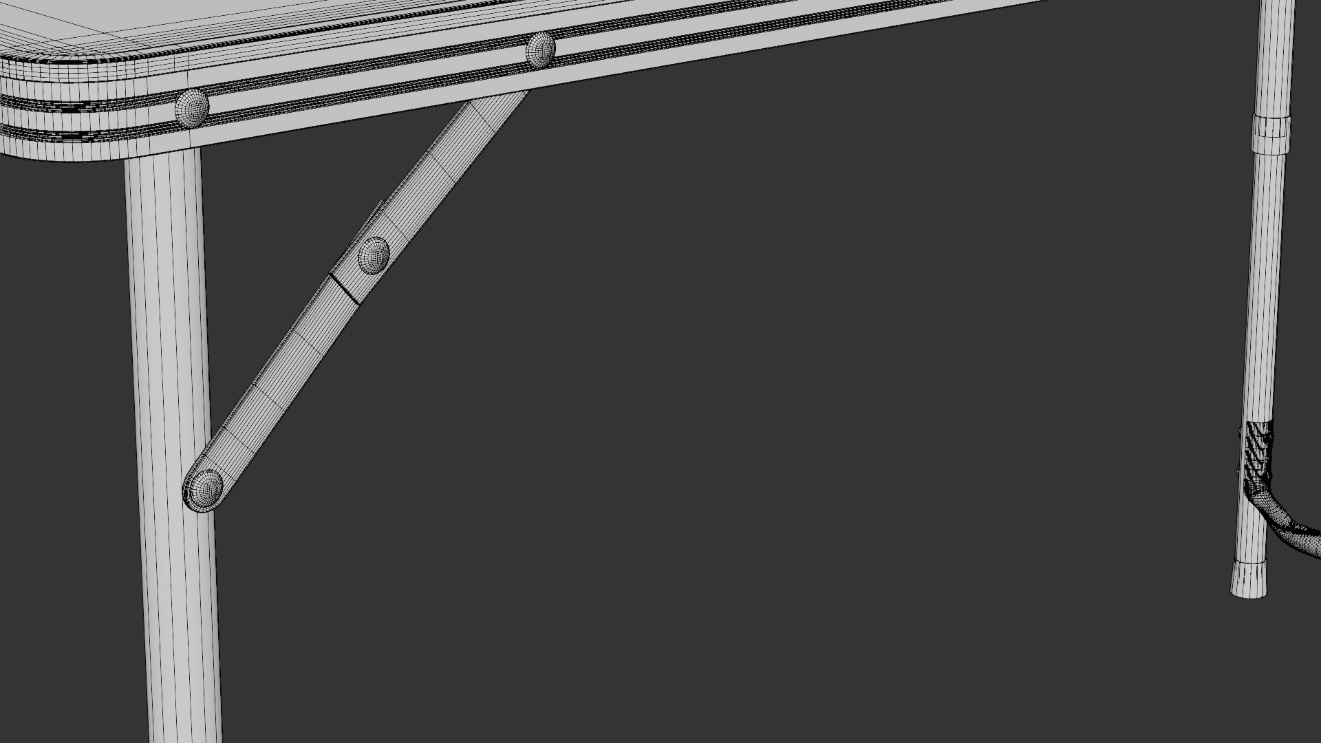 Folding table with chairs 3D model_9