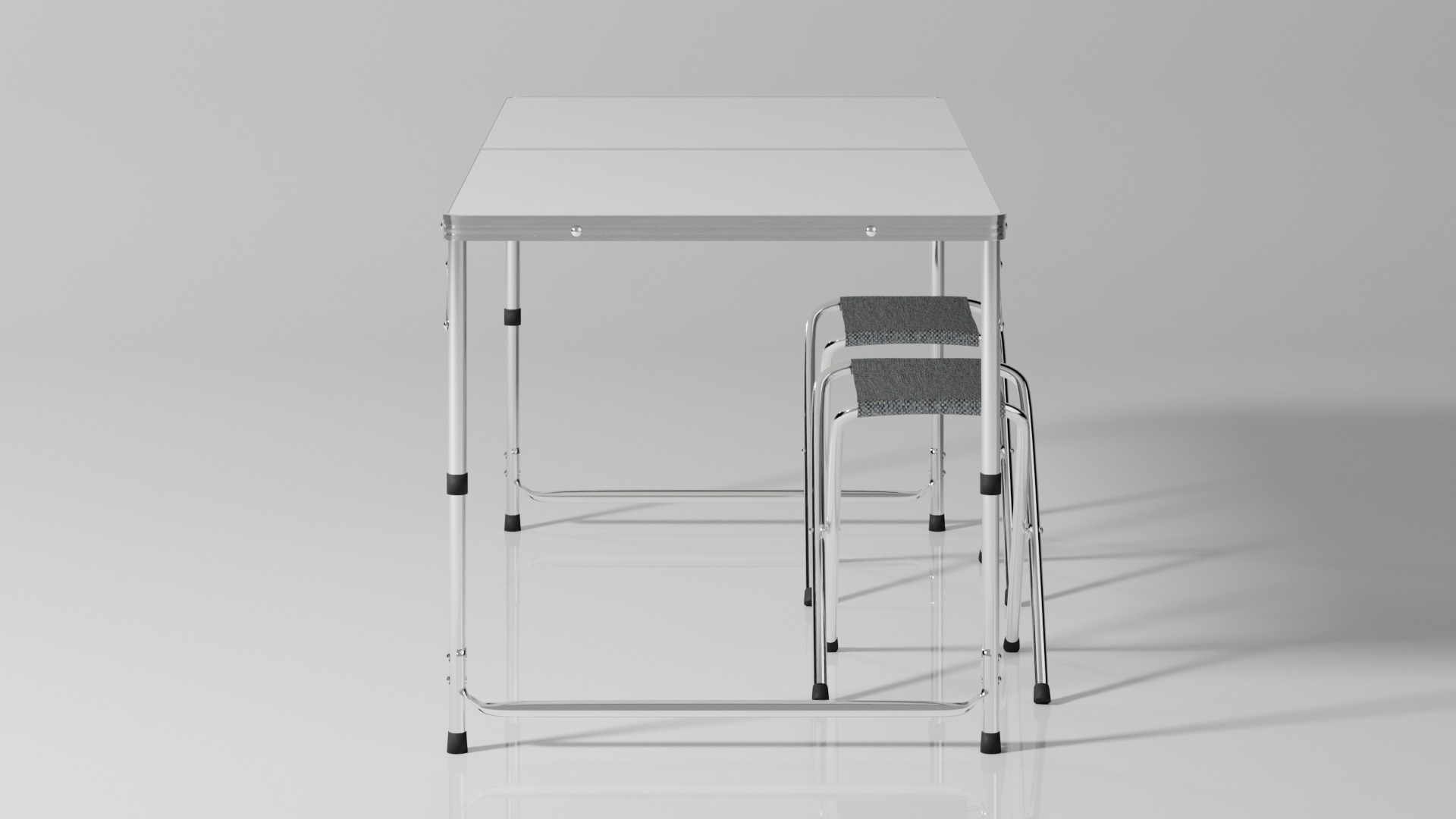Folding table with chairs 3D model_4