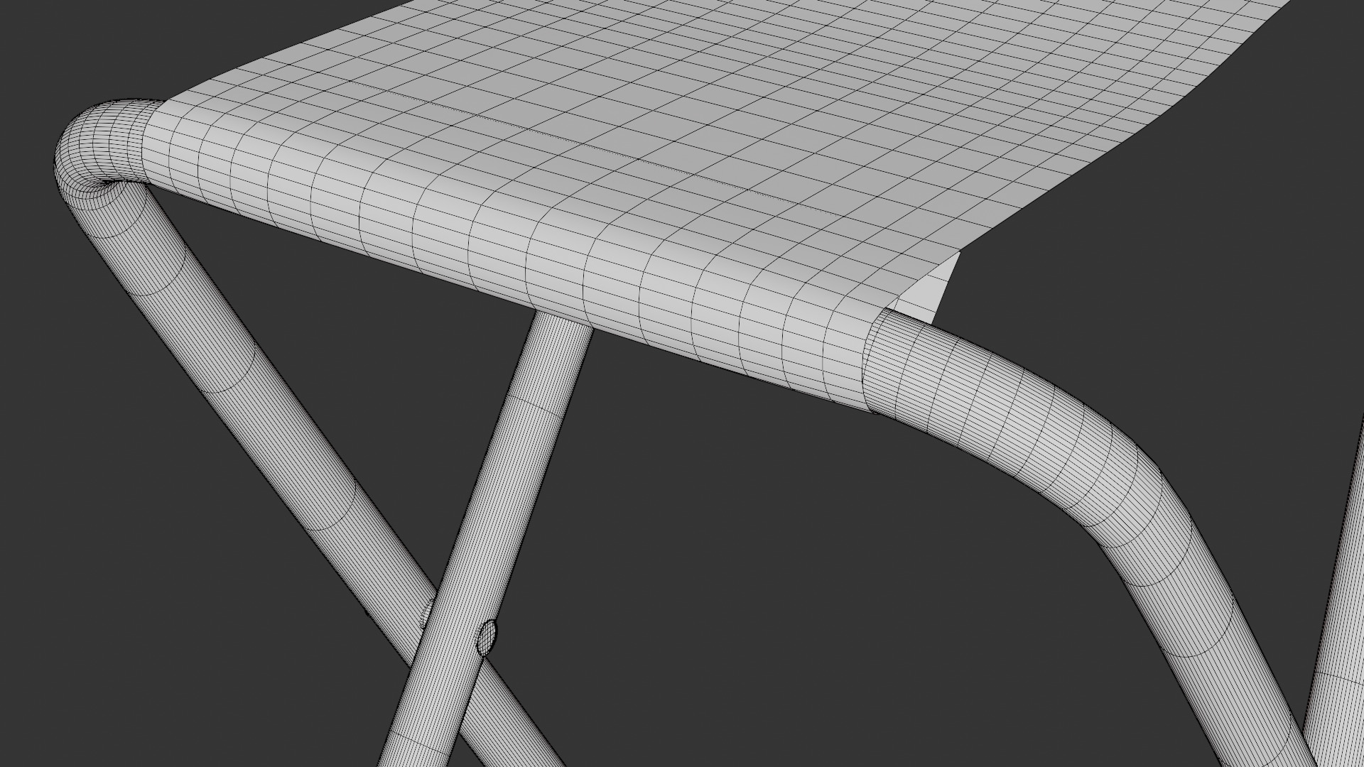 Folding table with chairs 3D model_12