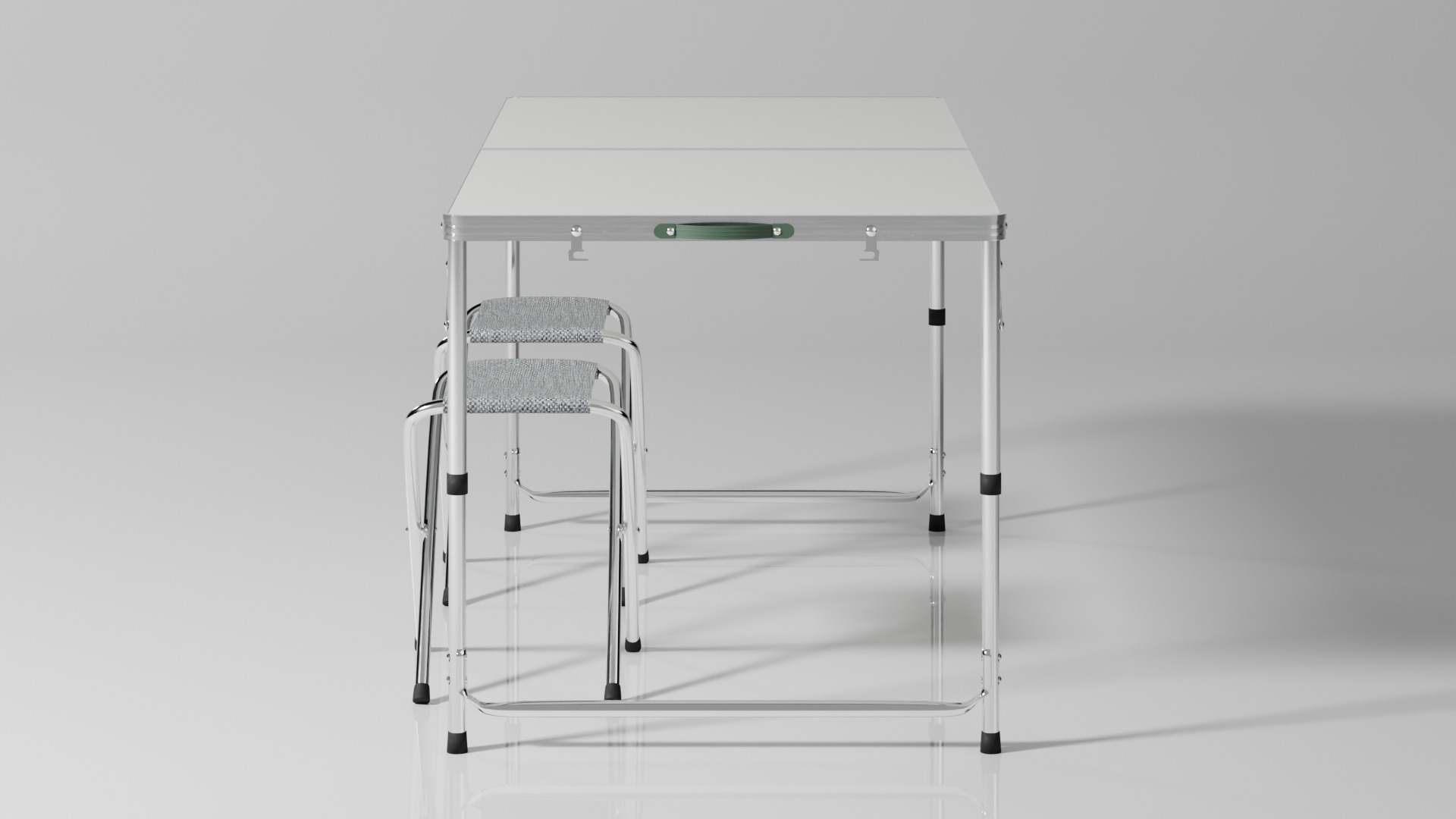 Folding table with chairs 3D model_3