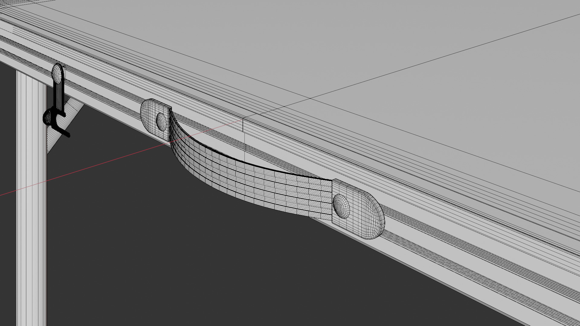 Folding table with chairs 3D model_10