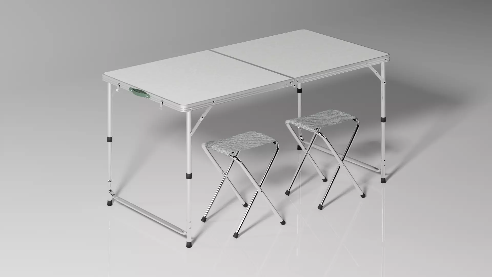 Folding table with chairs 3D model_0