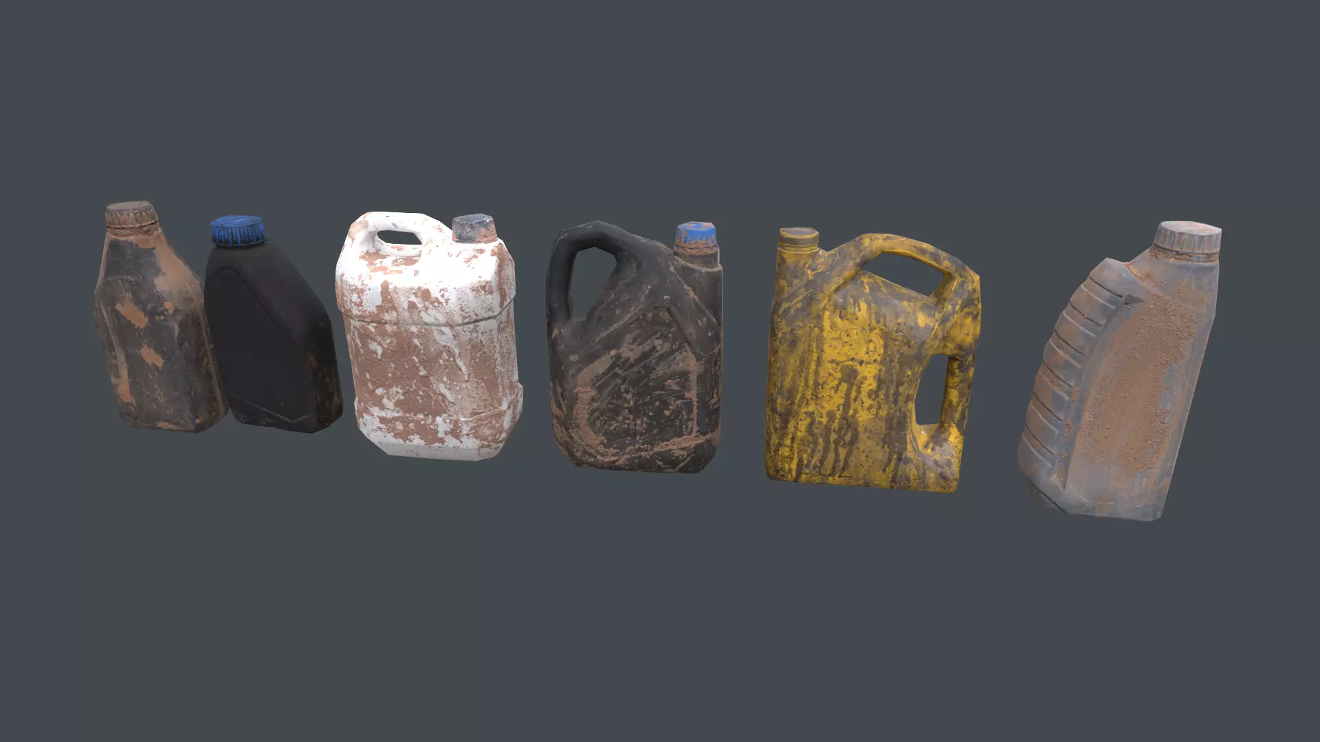 Car oil bottles Low-poly 3D model_0