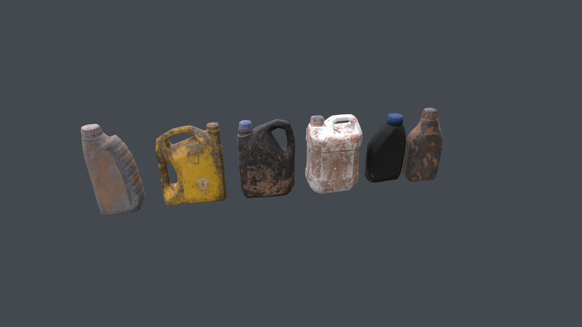 Car oil bottles Low-poly 3D model_2