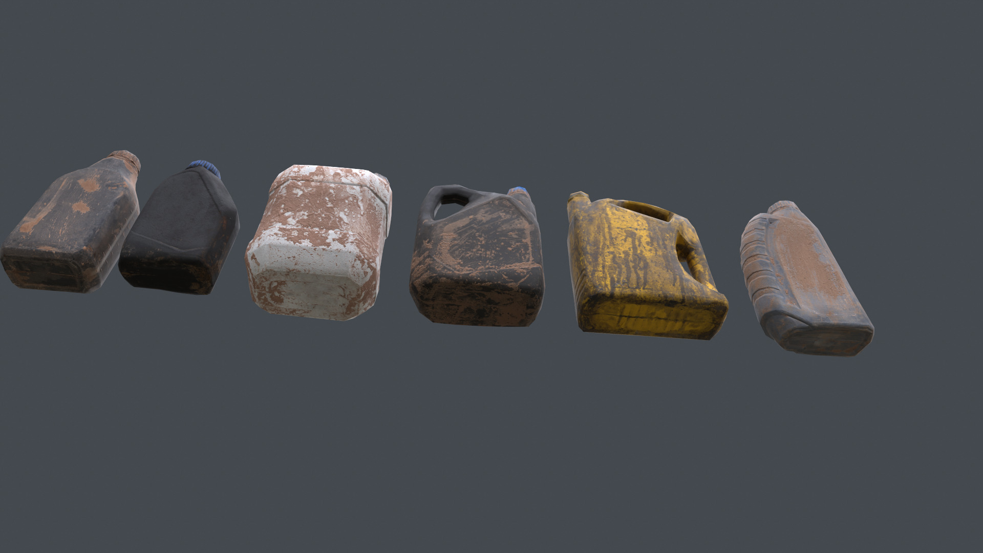 Car oil bottles Low-poly 3D model_4