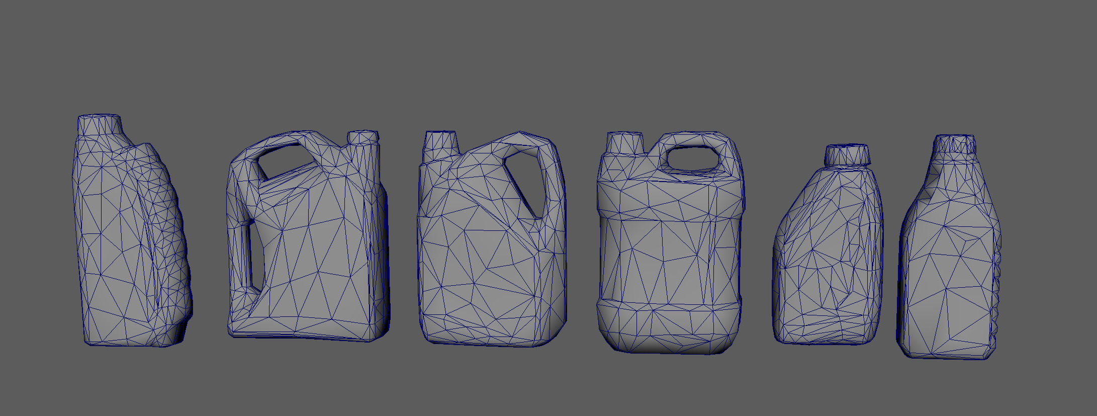 Car oil bottles Low-poly 3D model_6