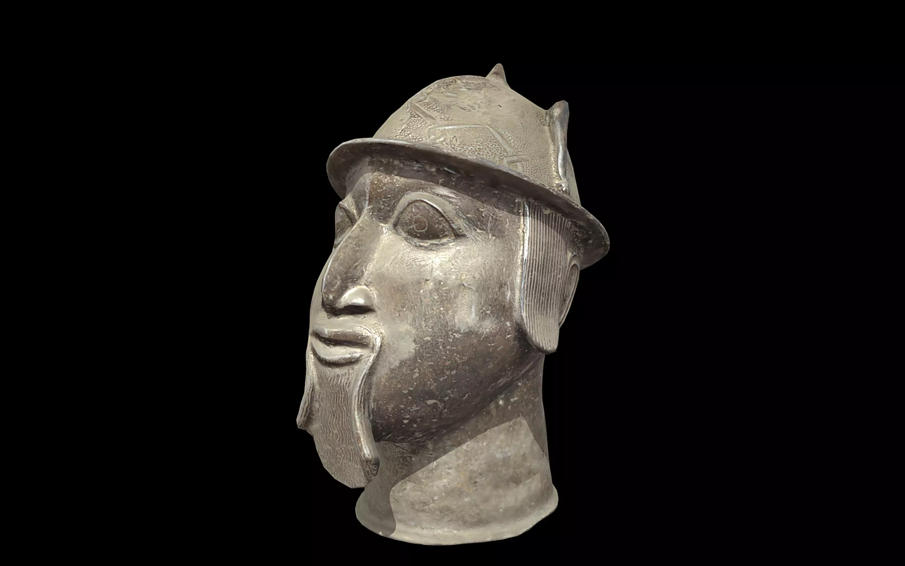 Benin Head of Portuguese Soldier Low-poly 3D model_0