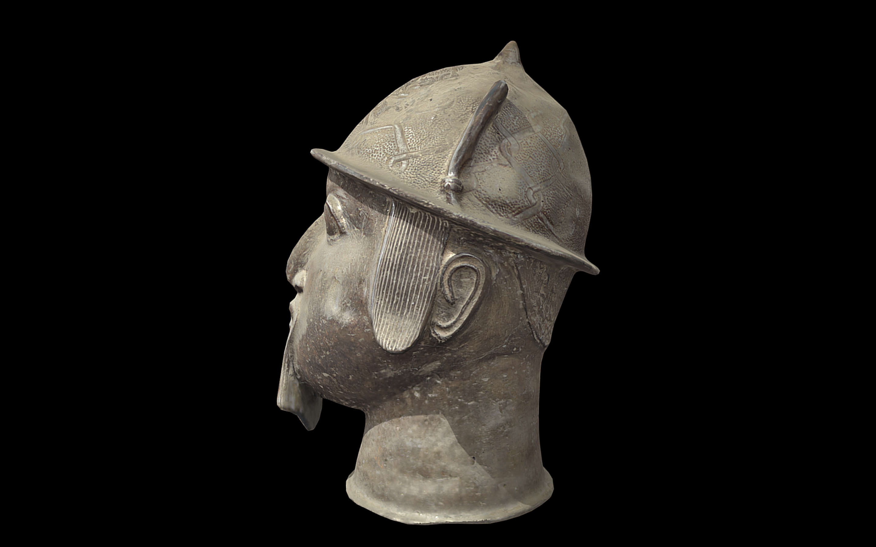 Benin Head of Portuguese Soldier Low-poly 3D model_5