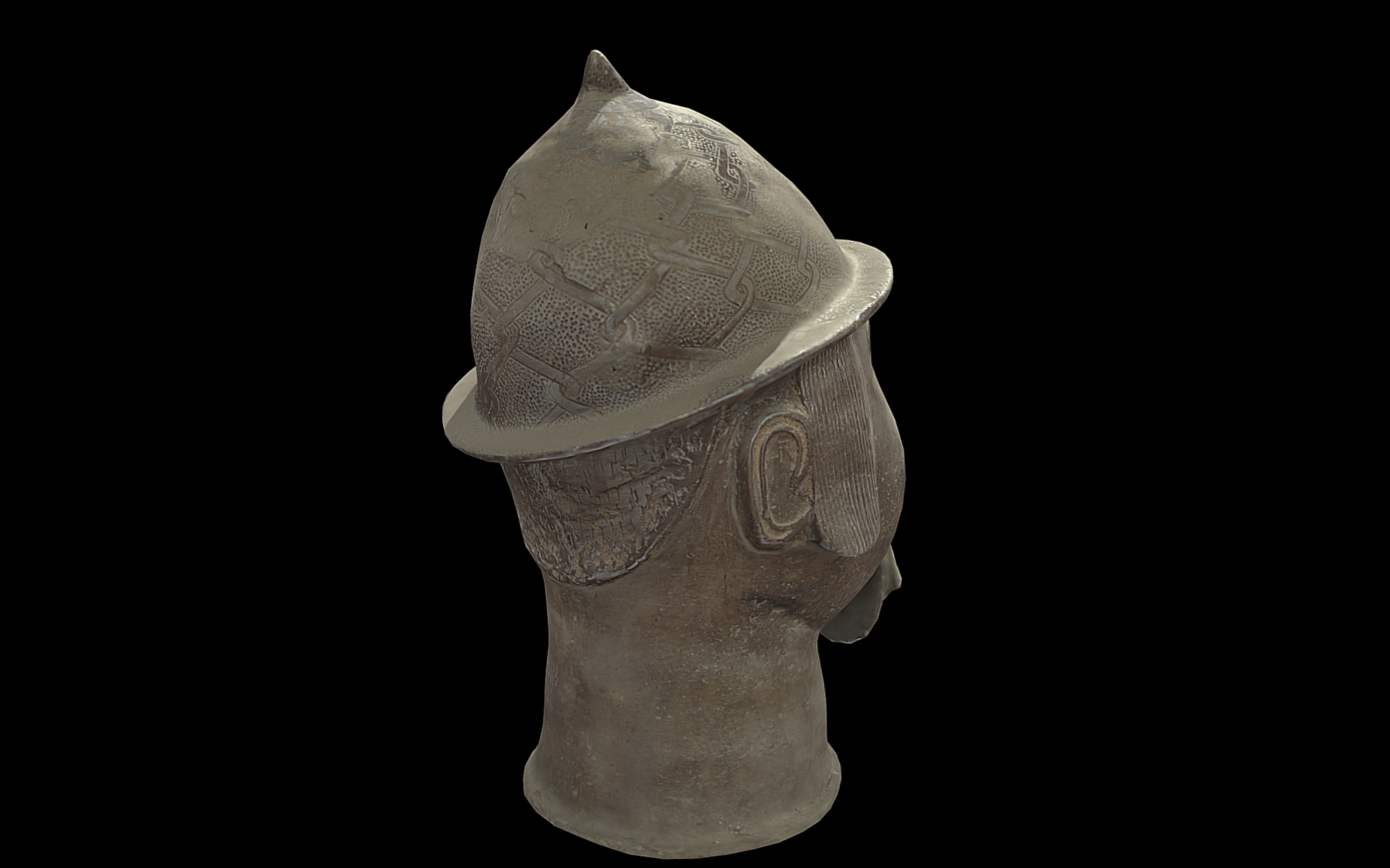 Benin Head of Portuguese Soldier Low-poly 3D model_3