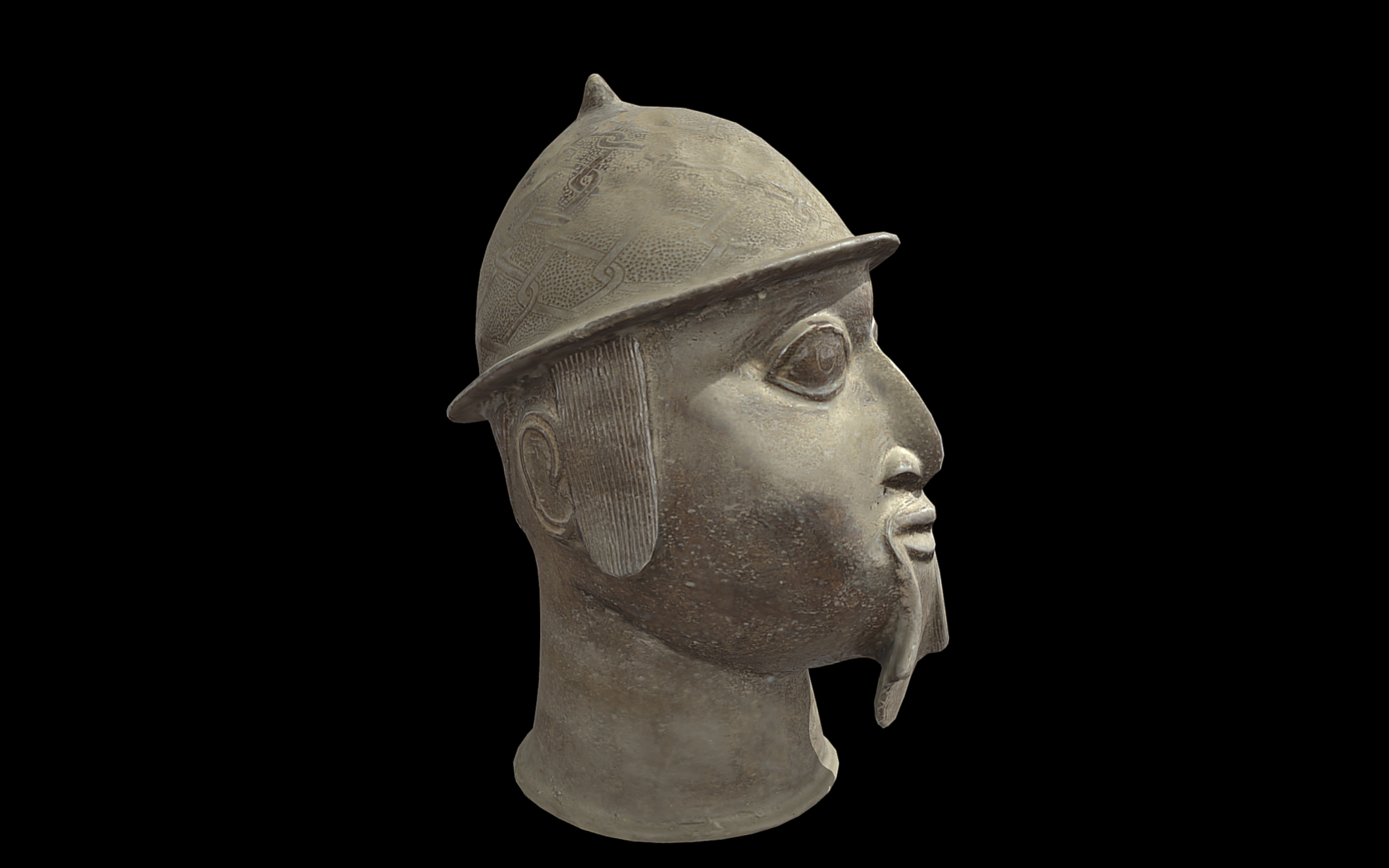 Benin Head of Portuguese Soldier Low-poly 3D model_2
