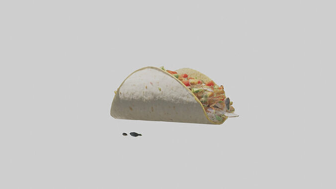 Fish taco model Low-poly 3D model 2