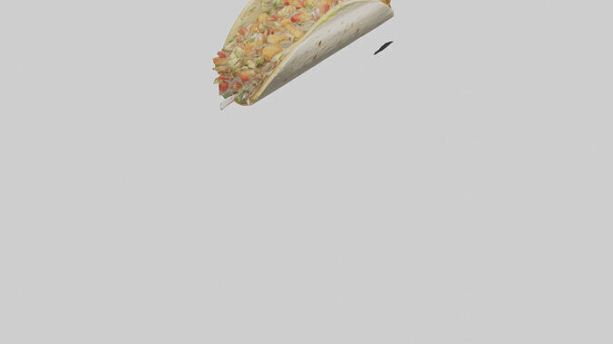 Fish taco model Low-poly 3D model 5