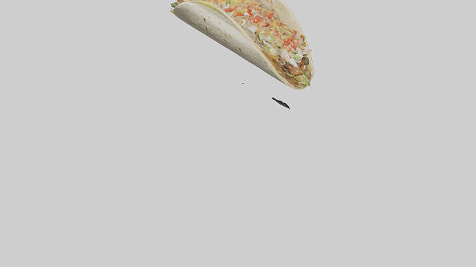 Fish taco model Low-poly 3D model 7