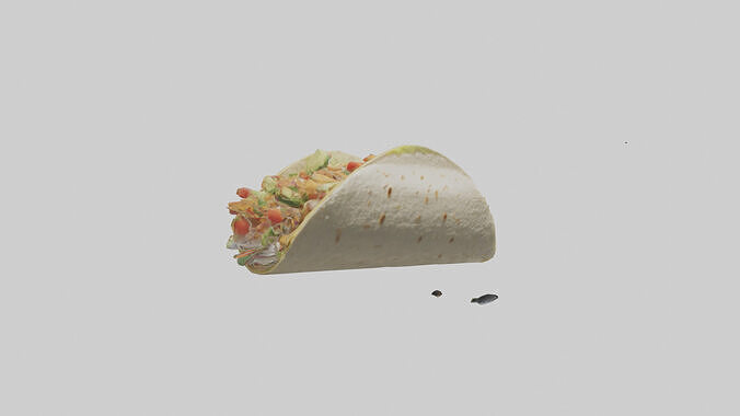 Fish taco model Low-poly 3D model 3