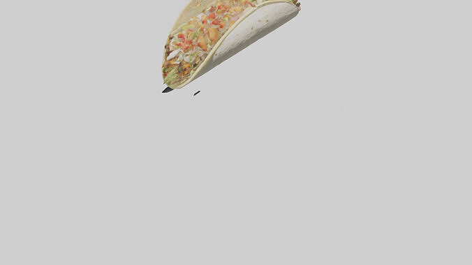 Fish taco model Low-poly 3D model 6