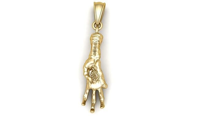 HUMAN SKULL HAND PENDANT 3D PRINTABLE MODEL 3D print model