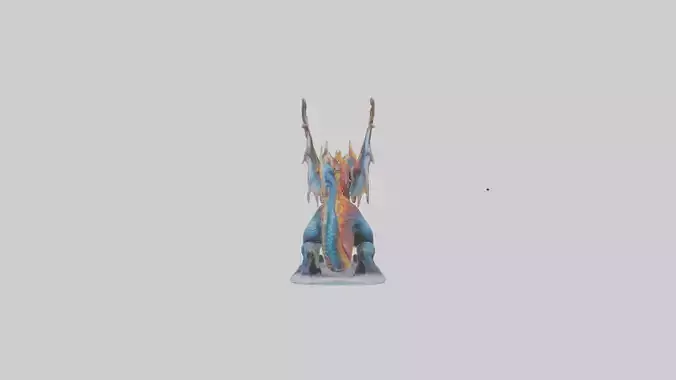 Fire and Ice Dragon statue model