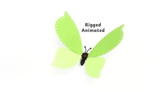 Butterfly Wing Flapping 01 Animated for Game Low-poly 3D model