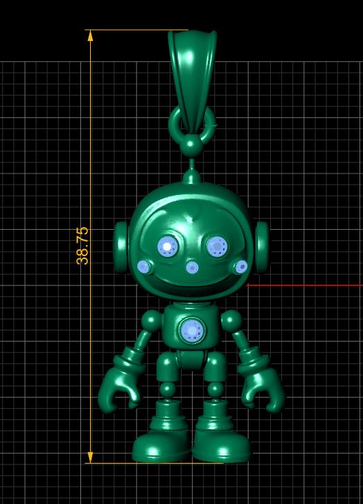 CUTE ROBOT PENDANT 3D PRINTABLE MODEL 3D print model_4